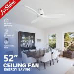 Modern Design Flush Mount Ceiling Fan with Wood Blades by 1stshine and App