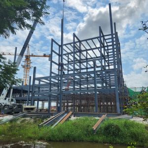 Prefabricated Steel Structure Office Building with Glass Wool Panels