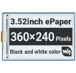 3.52 Inch E-Paper Display Of Red / Black / White 360X240 Sunlight Readable SPI