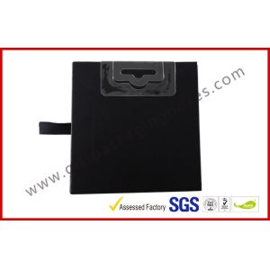 Foldable Hanger Electronics Packaging , Customized Matt Black Drawer Box