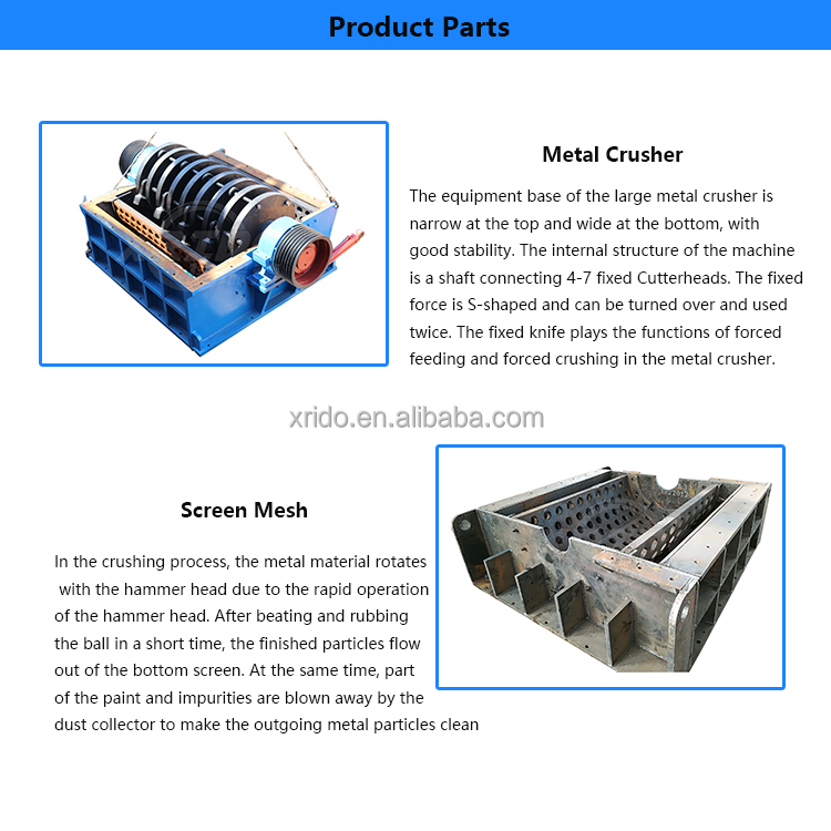 Scrap Metal Recycling Machine Car Body Metal Crusher Aluminum Cans Scrap