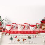 400ml Ceramic Coffee Cups , Porcelain Christmas Mugs With Cute Santa Claus