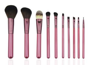 China 10 Pcs Pink Nylon Hair Professional Makeup Brushes Set For Beginners factory