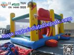 ODM Outdoor Inflatable Sport Games , PVC Inflatable House Bounce With Slide