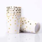100 Biodegradable Gold Dot Paper Plates