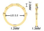 6pcs Diamonds 18k Rose Gold Ring 1.5mm Round Cut OEM for Engagement
