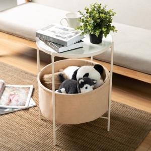 China Double Storey Round 23.6&quot; Height Metal Frame Coffee Table factory