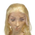 Curly Glueless Human Hair Lace Front Wigs #613 Color With 130% Density