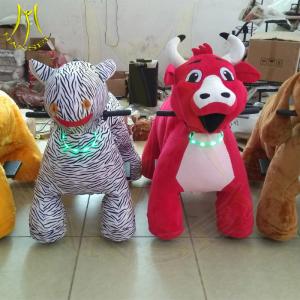 China Hansel outdoor playground moving plush electronic kid riding animals for sale factory