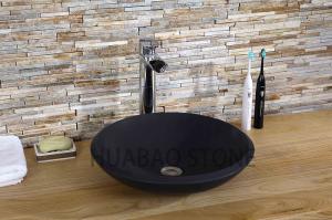 China Custom Commercial Stone Sink Basin , Stone Kitchen Sink Carved Stone Floating factory