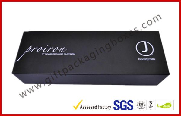 Black Curlers Electronics Packaging Boxes , Coated Paper Packaging Box With