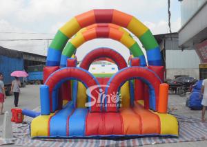 China Commercial Grade Rainbow Kids Inflatable Obstacle Course Form Sino Inflatables factory