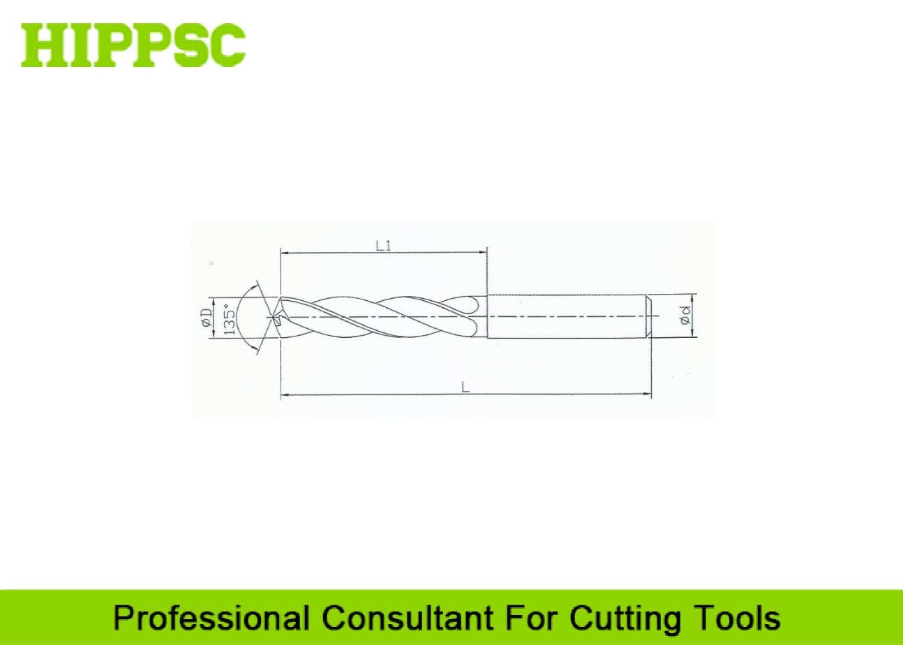 High Precision CNC Cutting Tools , HDR Helical Reamer Drill Bit For Continuous