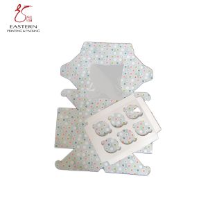 China 6 Count Bakery Packaging Box 350gsm Cardboard Cupcake Holder Box on sale
