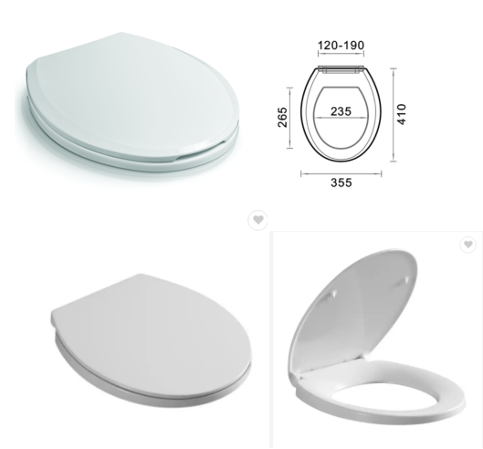 Super Thin Design UF Toilet Seat With Stainless Steel Hinge