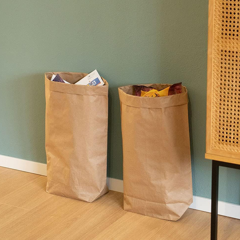 Waterproof Biodegradable Brown Kraft Paper Lawn Leaf Trash Yard Waste Rubbish Paper Garbage Bag For Home And Garden