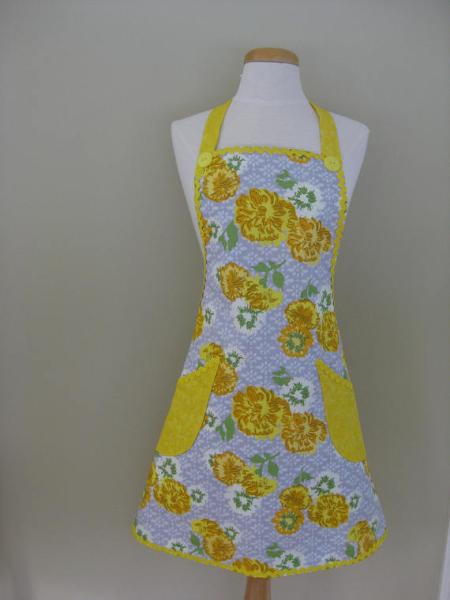 Ladies Apron, Floral Apron, Kitchen Apron, Full Cooking Apron, Gift For Women,