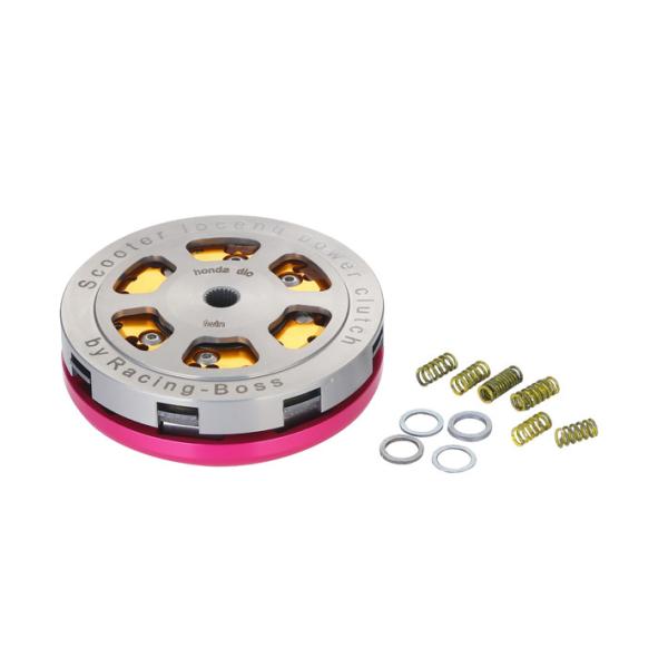 Highly Durable Honda Dio 2pcs Scooter Clutch Upgraded By Racing Boss Silver/Red