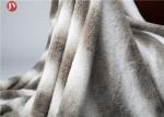 Printed Brushed Fake Animal Fur Blankets , Faux Chinchilla Blanket Rectangular