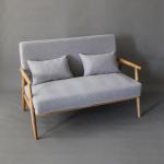Home Furniture W66*D77*H87CM Solid Wood Fabric Wooden Sofa Chair Modern Design