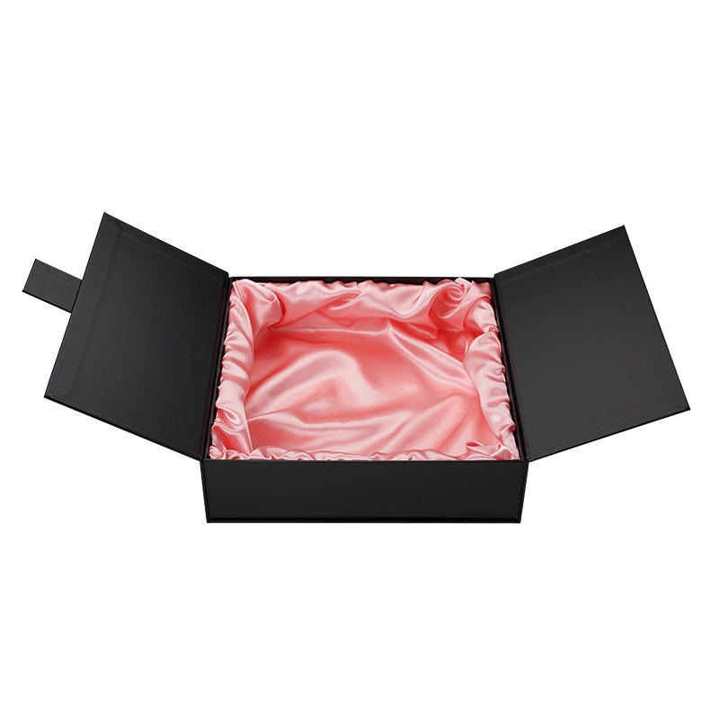 Luxury Custom Logo Double Door Magnetic Paper Hair Extension Custom Wig Packaging Boxes With Satin