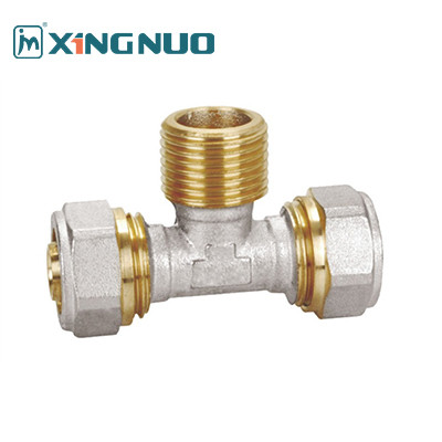 NSF Brass Female Elbow Fittings Copper and Iron Pipes Double Colors PEX Pipe Fittings Male Tee PEX Compression Fittings