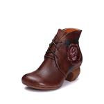 S081 2020 autumn and winter new wedge heel women's shoes retro handmade leather