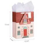 Gravure Printing Glossy Square Bottom Cartoon Gift Shopping Paper Bags With Logo