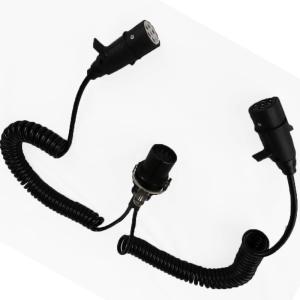 China Black Coiled Trailer Cord 15 Core Truck Cables European 24V EBS Trailer Plug factory