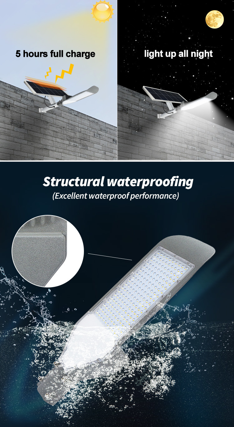 IP66 High Power Solar Street Light 150 Watt 200 Watt 400 Watt 6000k With Battery