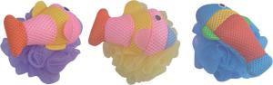 China Cute Baby Bath Mesh Cartoon Body Skin Shower Scrubber Fish Shape factory