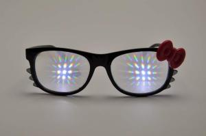 China Celebration Hello Kitty 3D Firework Glasses / Diffraction Lense Glasses factory