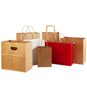 China 100% Eco-Friendly Recyclable Reinforced Handle Small Gift Craft Paper Bag With Your Own Logo factory