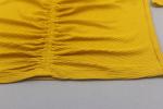 Sexy Long Sleeve Custom Women' Dresses Square Neck Rib Dresses Apricot Color