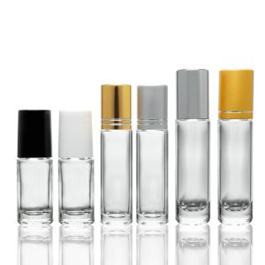 China OEM Perfume Oil Glass Roll On Bottles Screw Cap Roller Ball Bottle factory