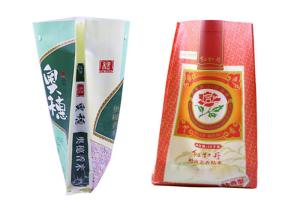 China Matt / Pearl Film Pp Woven Rice Bag , Polypropylene Packaging Bags With Top Hemming factory