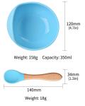 Toddler Infant Silicone Suction Bowl With Spoon Non Slip BPA Free Resistant