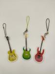 Engraved Glitter Acrylic Keychain , 5mm Personalized Guitar Keychain