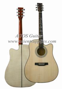 China 41inch Quality high end flame maple back Chinese Acoustic guitar Solidwood wooden guitar-AF4124C factory