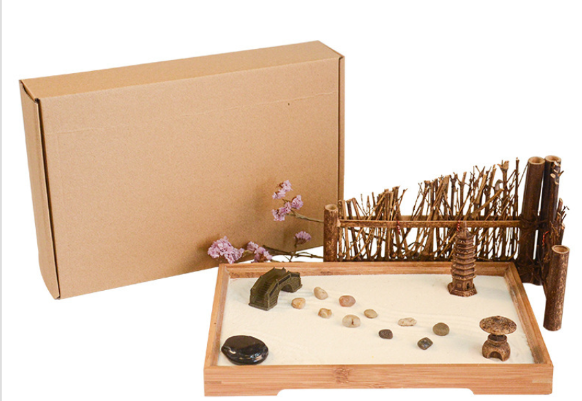 Sand Garden for Desk Landscape Sandbox Stress Relief Toy Gift Home Office Living Room Decoration Crafts