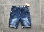 High Fashion Medium Wash Denim Jeans , Boys Ripped Denim Shorts TW78602 TW78603