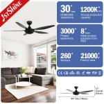 54 Inches 1stshine Black Plastic Ceiling Fan with Remote Control and Air Cooling
