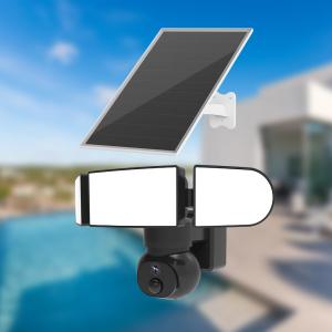 China 4G Cellular Security Camera 1500 Lumens Garden Flood Light 8W Solar Panel Camera factory