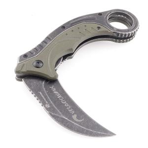 China Hunting Foldable Carbon Steel Machete HRC 56 ODM Dinosaur Claw factory