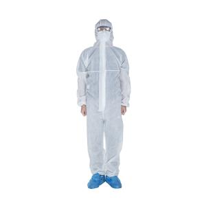 China S M L XL XXL XXXL PP Non Woven Coverall Elastic Hood Disposable Hazmat Suits factory