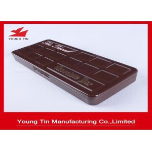 China Empty Rectangle Chocolate Gift Tin Boxes Glossy Finish With Full Color Printing Outside factory