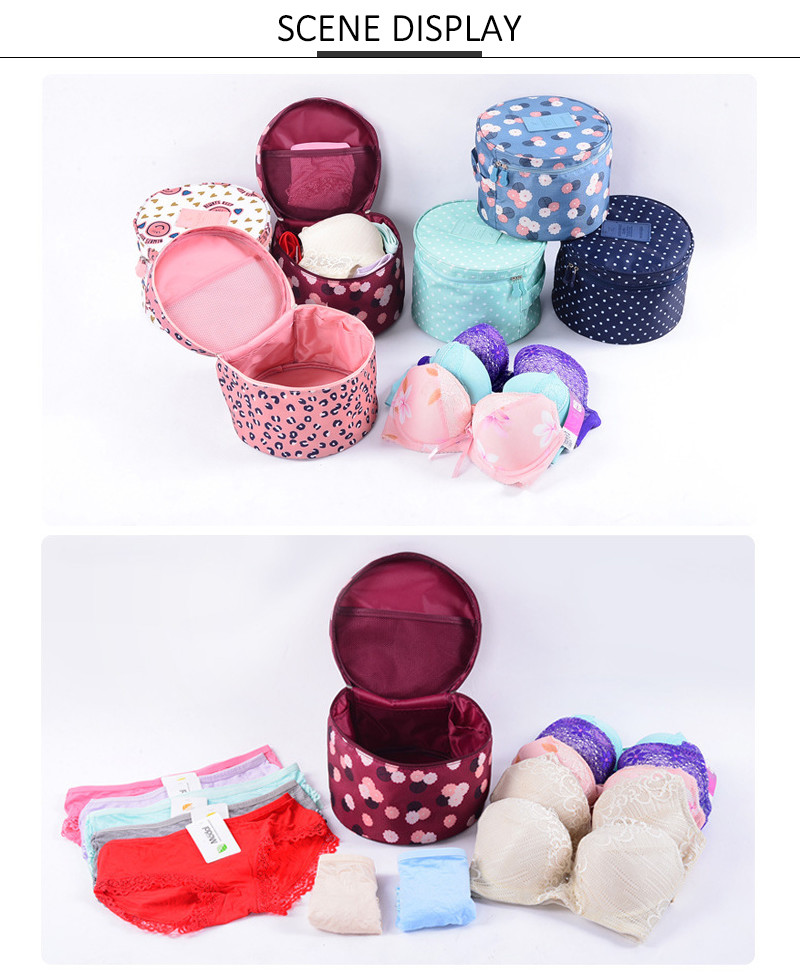 Outdoor Travel Beauty Storage Round Polyester Makeup Wash Bag