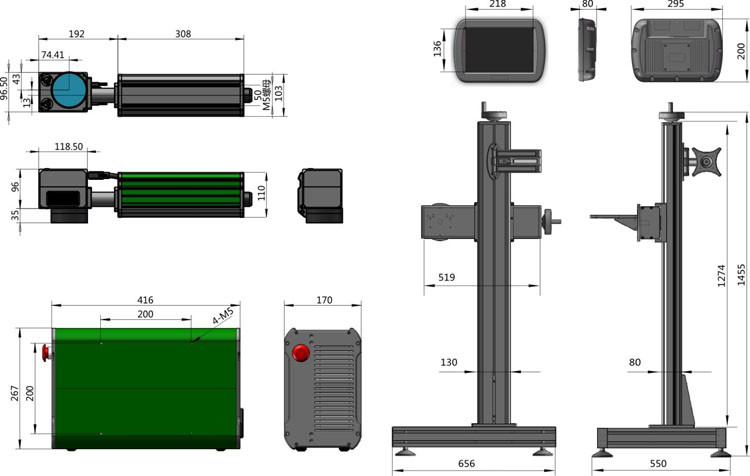 Laser Printer 20W 30W Online Integrated Fiber Laser Marking Machine