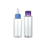 Transparent PETG Collar 100ml Clear Plastic Bottle with Custom Color and Cap