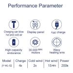 Travel Size 200W Battery Powered Wireless Hair Dryers with Low Noise Performance